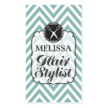 Modern Aqua White Chevron Hair Stylist Cards Business Card Templates