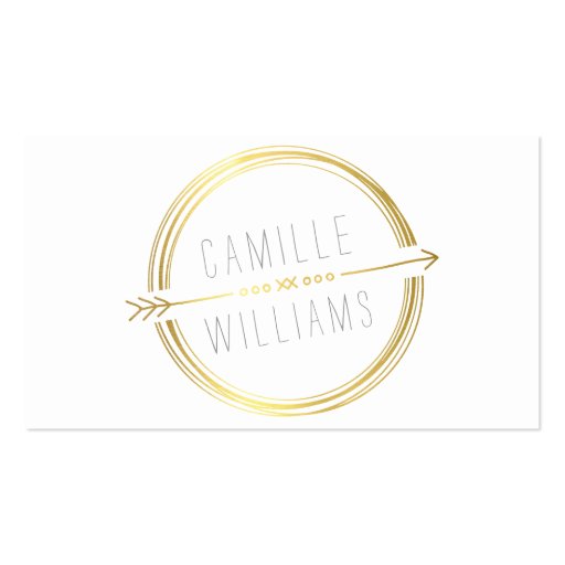 MODERN ARROW LOGO gold foil rustic hand drawn Business Cards (front side)