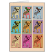 Modern Art Cute chihuahua times 9 card