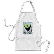 Modern art funky expressionist dark romantic heart aprons