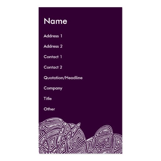 Modern Art Lady Business Card (front side)