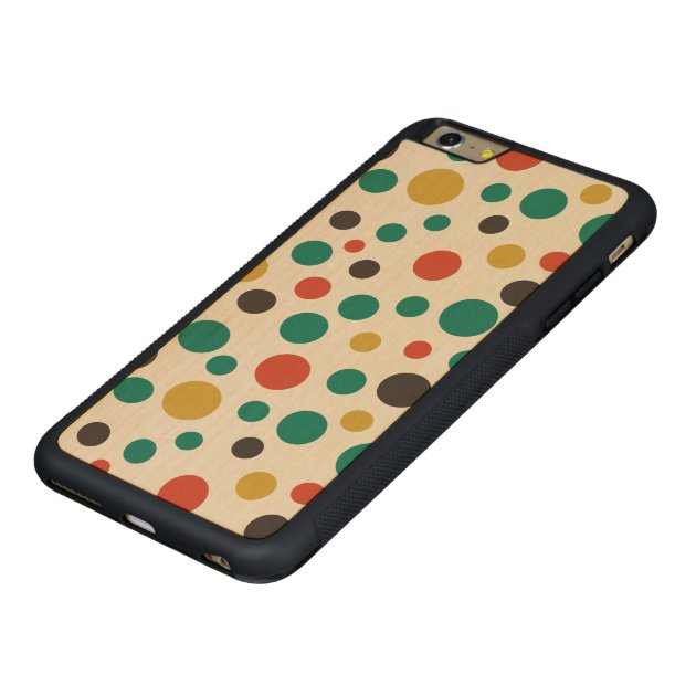 Modern Artistry Stylish Mix Size Colorful Dots Carved® Maple iPhone 6 Plus Bumper Case-5
