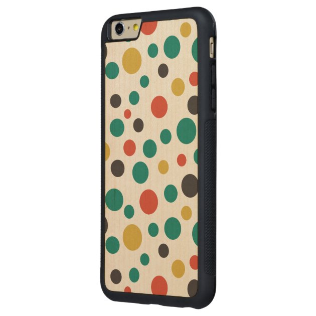 Modern Artistry Stylish Mix Size Colorful Dots Carved® Maple iPhone 6 Plus Bumper Case