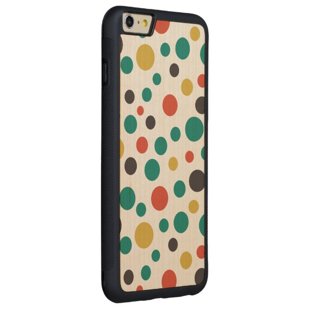 Modern Artistry Stylish Mix Size Colorful Dots Carved® Maple iPhone 6 Plus Bumper Case-2
