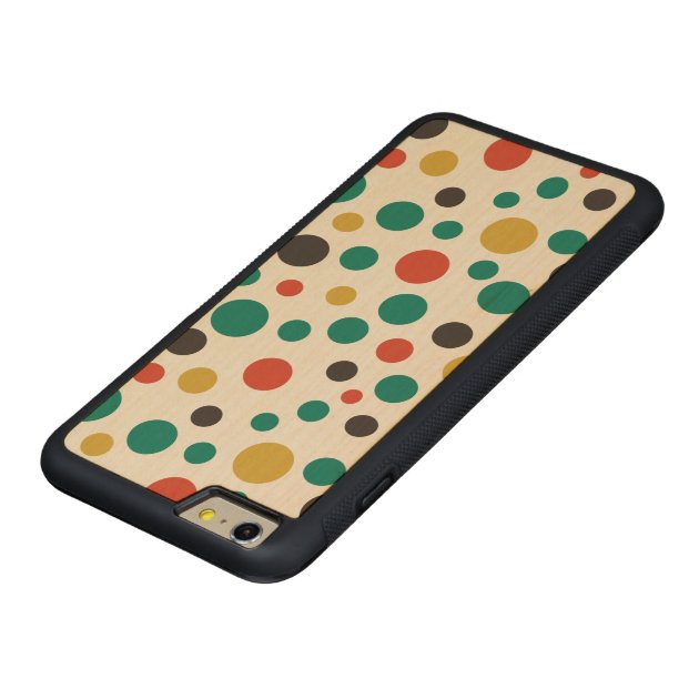 Modern Artistry Stylish Mix Size Colorful Dots Carved® Maple iPhone 6 Plus Bumper Case-4