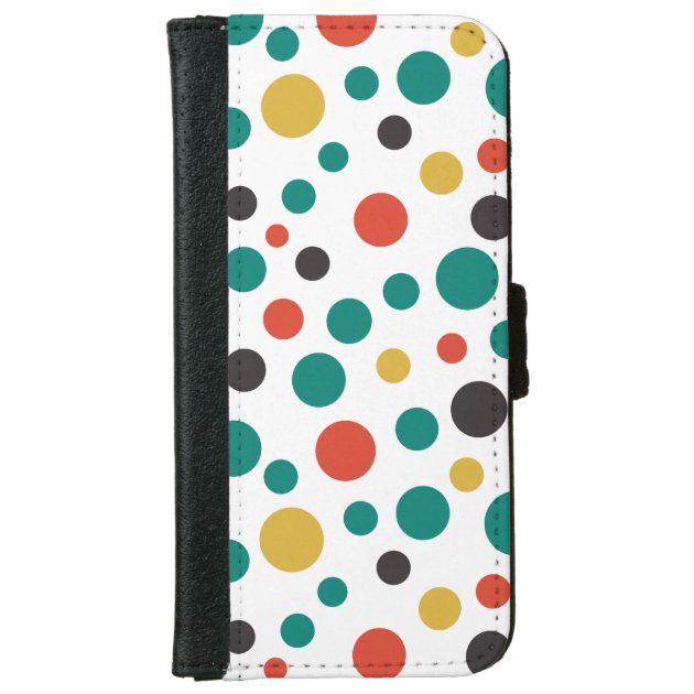 Modern Artistry Stylish Mix Size Colorful Dots iPhone 6 Wallet Case