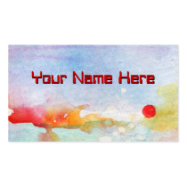 artsy business cards, design, feminine, red, watercolors, modern designs, ginette, unique, artful cards, young, hip, &#39;techno, designs, Business Card with custom graphic design