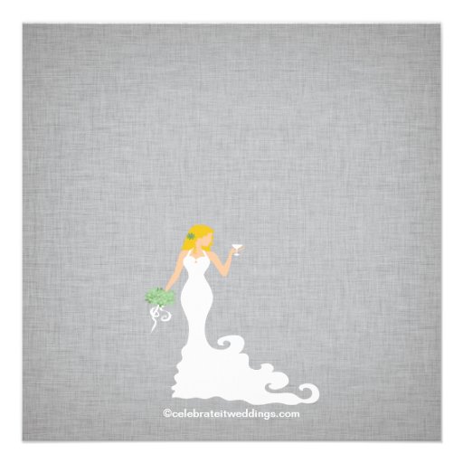 Modern Autumn Blonde Bride Wine Bridal Shower Announcements