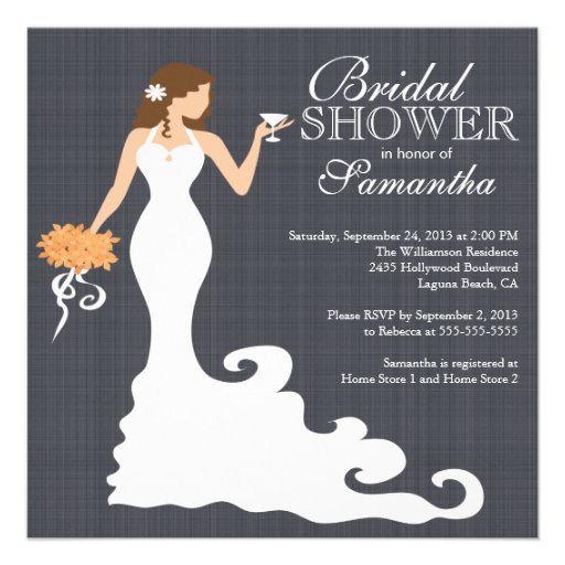 Modern Autumn Bride Wine Bridal Shower Invitations