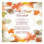 Modern Autumn Fall Leaves Bridal Shower Invitation