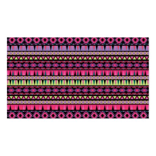 Modern Aztec Pattern Business Card Templates (back side)