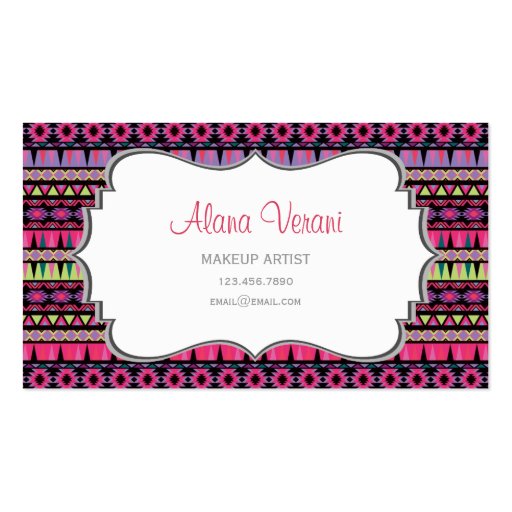 Modern Aztec Pattern Business Card Templates (front side)