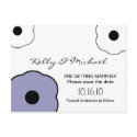 Modern B&W Periwinkle Save the Date Postcard
