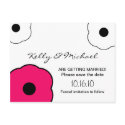 Modern B&W Pink Save the Date Postcard