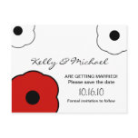 Modern B&W Red Save the Date Postcard