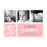 Modern Baby - 3 Photos Birth Announcement invitations