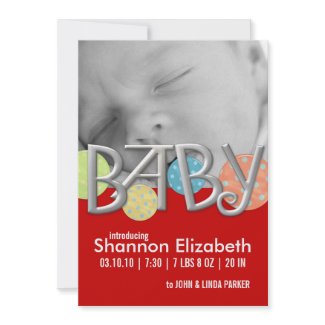 Modern Baby Birth Announcements invitation