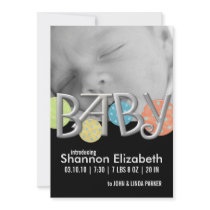 Modern Baby Birth Announcements