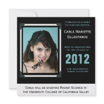 Modern Baby Blue& Black Graduation Invitation