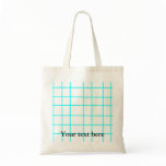 Modern baby blue grid pattern tote bag