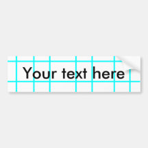 Modern baby blue grid pattern bumper stickers
