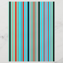 Modern baby blue red and green stripes custom flyer