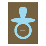 Modern Baby Boy Shower Invitation - Blue & Brown