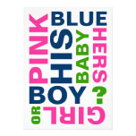 Modern Baby Gender Reveal Party Invitation invitations