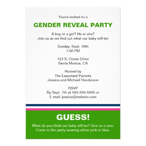 Modern Baby Gender Reveal Party Invitation