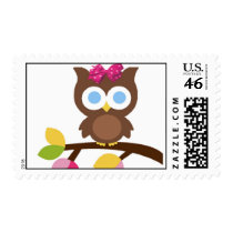 Modern Baby girl Owl Stamps