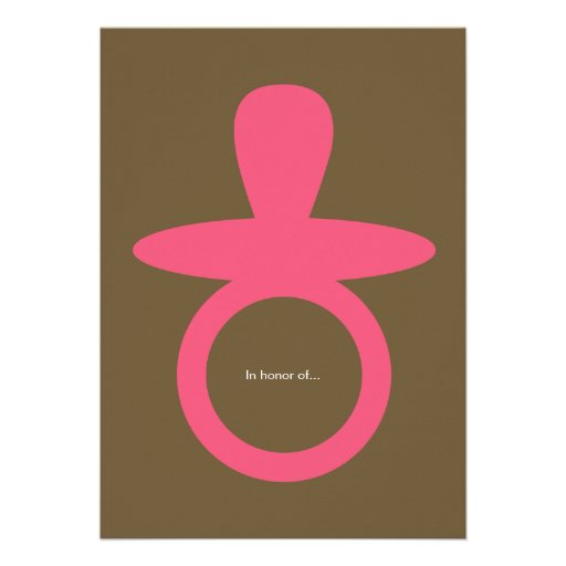 Modern Baby Girl Shower Invitation - Pink & Brown