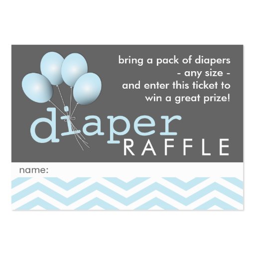Modern Baby Shower Diaper Raffle Ticket Insert Business Cards (front side)