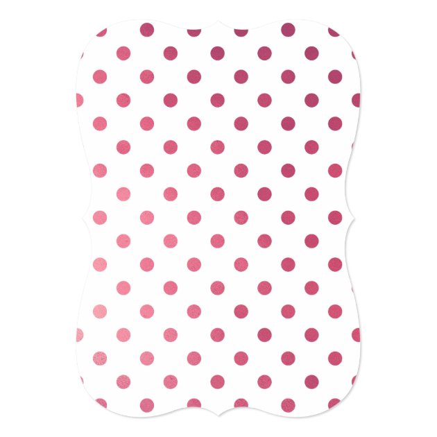 Modern Baby Shower Girly Magenta Pink Polka Dots 5x7 Paper Invitation Card