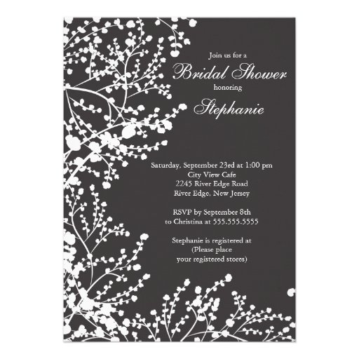 Modern Baby's Breath Floral Bridal Shower Custom Invite