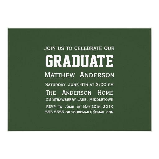 Modern Badge Photo Graduation Invitation - Green