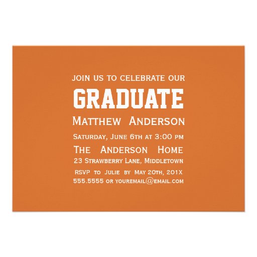 Modern Badge Photo Graduation Invitation - Orange