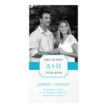 Modern Band Save The Date Photo Card - Turquoise