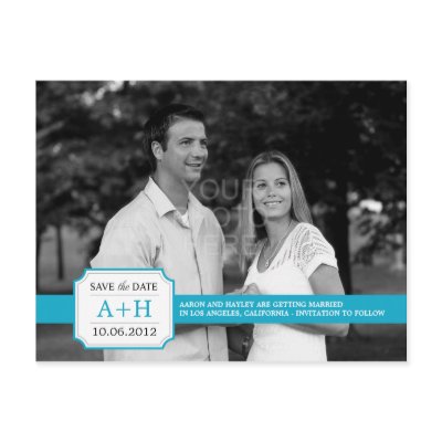 Modern Band Save The Date Postcard (Turquoise)