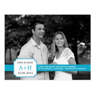 Modern Band Save The Date Postcard (Turquoise)