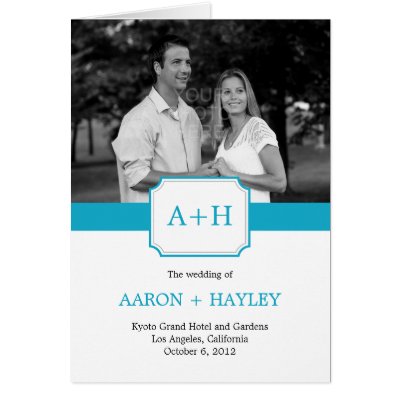 Modern Band Wedding Program Card Turquoise by wedding boutique