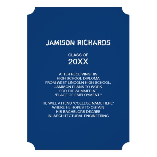 Modern Banner Grad Announcement / Royal Blue