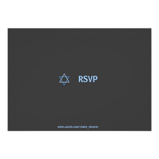 Modern Bar Mitzvah RSVP - Blue & Grey Invites