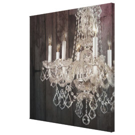 modern barnwood crystal chandelier country chic gallery wrap canvas