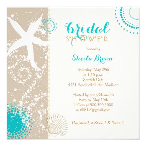 Modern Beach Bridal Shower Invitations