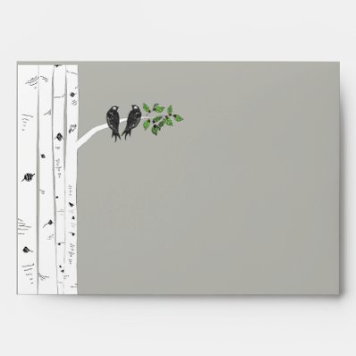 Modern Birch Tree Wedding 5x7 Envelope