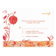 Modern Bird Cage + Vines Wedding Reply (4.25x5.6) Postcard