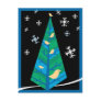 Modern Bird Tree Holiday Postcard