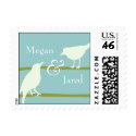 Modern Birds Wedding Postage stamp