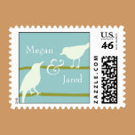 Modern Birds Wedding Postage postage