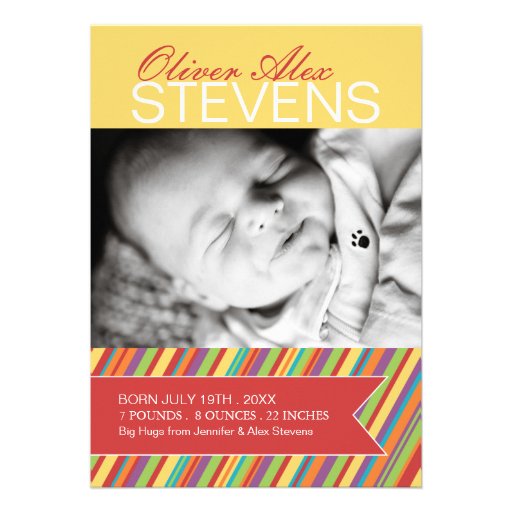 Modern Birth Announcement Photo Cards